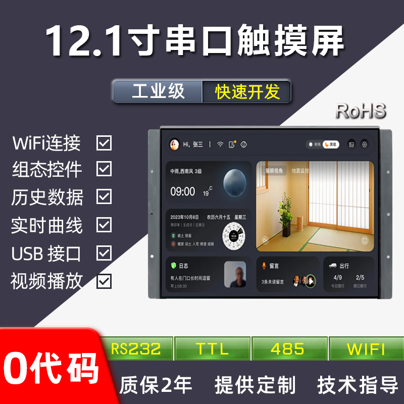 HYW121F 12.1寸嵌入式IP65 防护，防眩光高亮屏