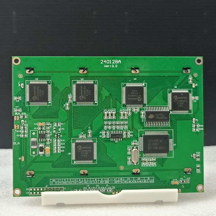 恒域威240128单色屏-20脚双排UCI6963控制器长期现货-工业纺织机专用显示LCM模组
